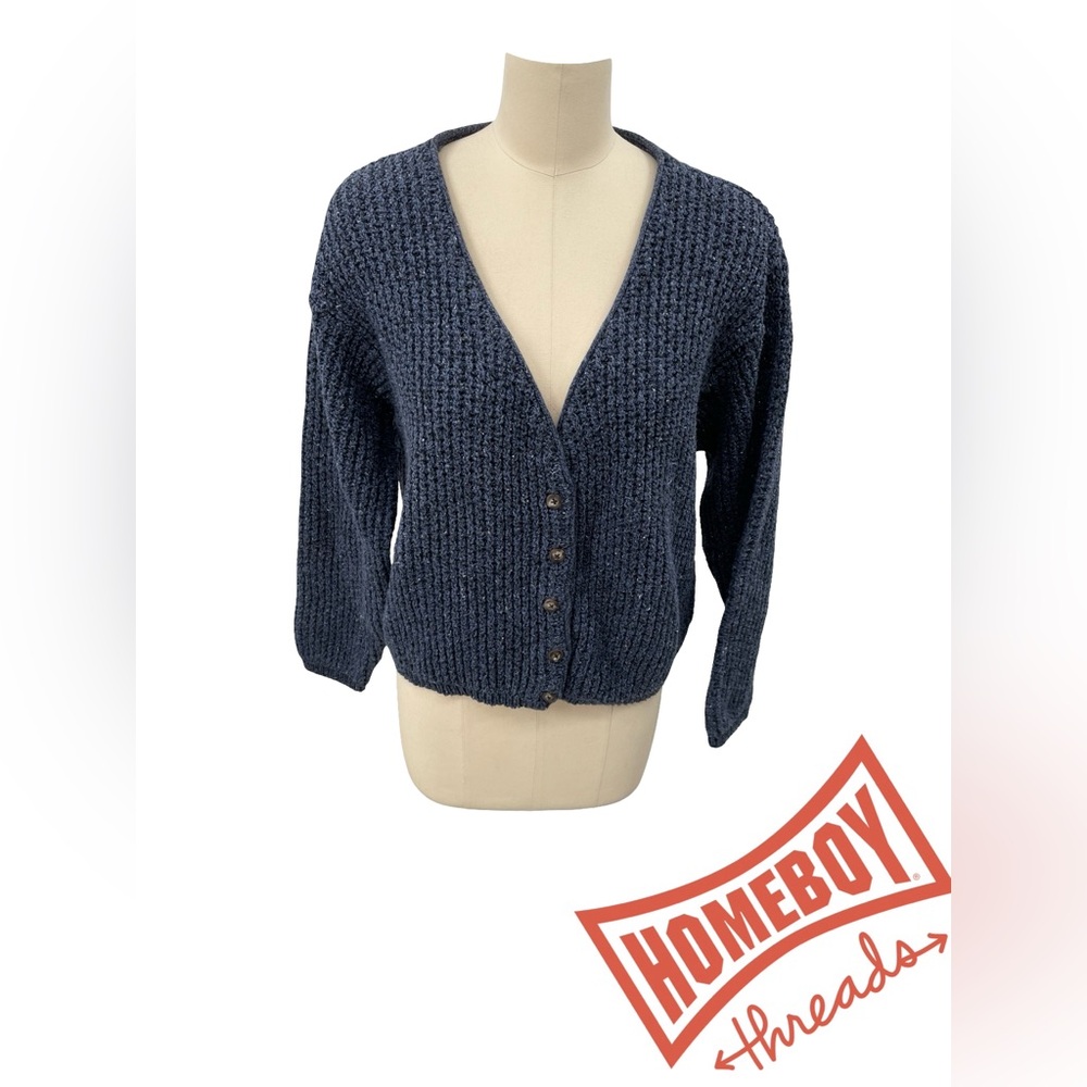 Women's Blue Cardigan Sweater